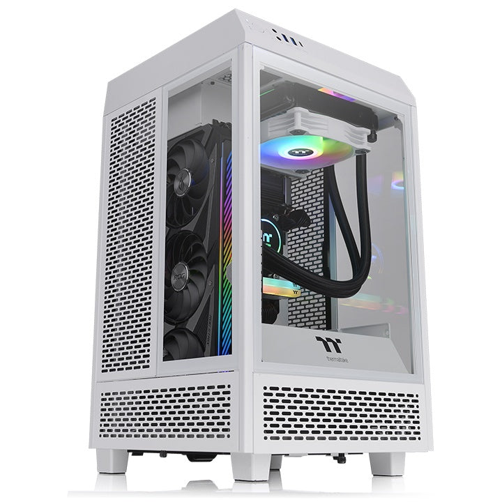 Gabinete  THERMALTAKE The Tower 100 Snow Mini Chassis - Mini-Tower, Gabinete, Mini-ITX, Color blanco Gabinete  THERMALTAKE The Tower 100 Snow Mini Chassis - Mini-Tower, Gabinete, Mini-ITX, Color blanco